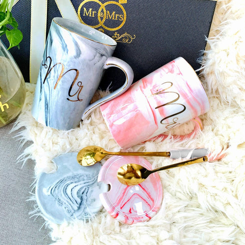 Mr And Mrs Mugs Set Engagement / Anniversary Gift For Couples